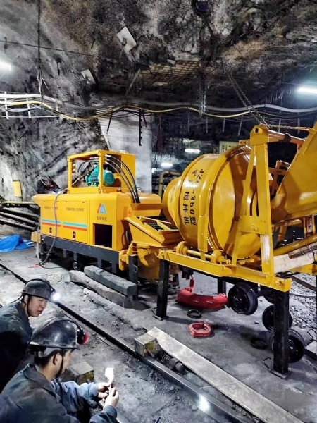 山西阳煤司家庄煤矿井下施工作业现场搅拌远距离输送混